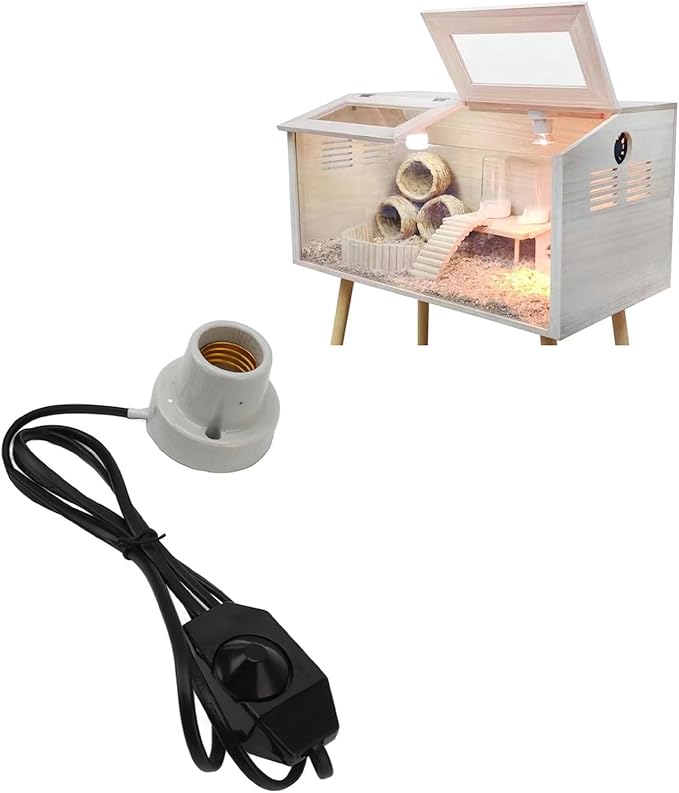 Reptile Ceramic Heat Lamp Holder Professional E27 Socket Reptile Heat Light Fixture Holder for Lizard Turtle Tortoise Premium Ceramic Material High Temperature (US Plug 120V)