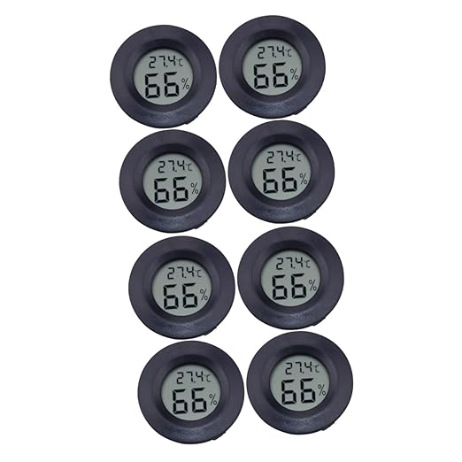 UKCOCO 8pcs Compact Electronic Digital Hygrometer Celsius Thermometer Reptile Pet Temperature Temperature Humidity