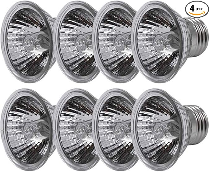UVA+UVB 25/50/75W Reptile Heat Basking Light Bulb Lamp for Reptiles (25W - 8PCS)