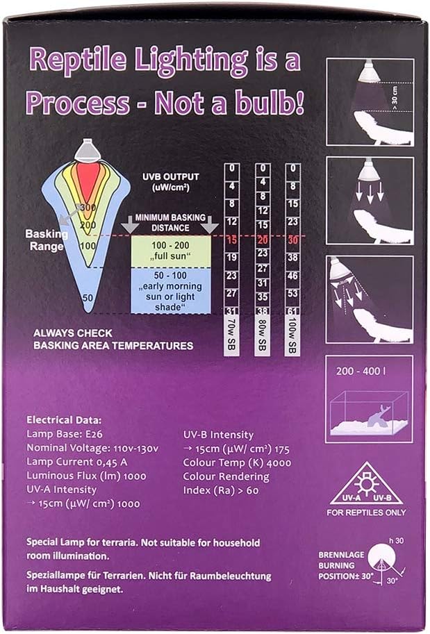 Mega-Ray Mercury Vapor Smallest UV Light Bulb On The Planet for Reptile and Amphibian Use, UVA UVB IR, Great Way of Heat UV and basking, High-Intensity - 70 Watts