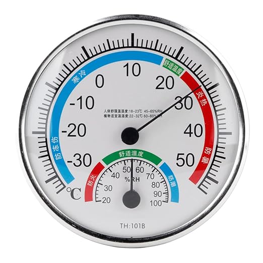 Indoor Hygrometer Thermometer, 2 in 1 Psychrometer, Desk Type Hanging - High Precision Temperature Humidity Monitor, Easy Installation, Ideal for Reptile Terrariums and Greenhous