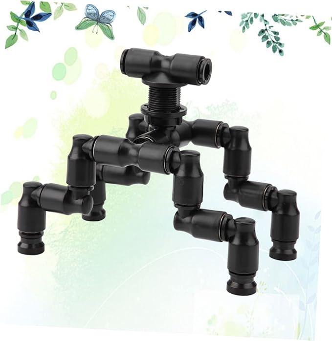 BESPORTBLE 1set Adjustable Reptiles Cooling Nozzle for Mist Spraying Rainforest Tank Rotatable Pet Cooling Sprayers for Lizard Gecko and Amphibian Supplies Black