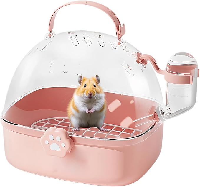 Bird Carrier Cage with Water Bottle, Portable Parrot Travel Carrier Cage for Parrots, Hamster, Guinea Pig, Lovebird, Budgies, Small Animal, 17x16x18 cm