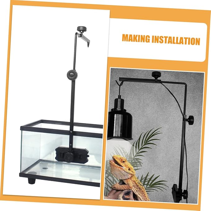 TOYANDONA Sturdy Bracket for Reptile Lamps Versatile Clamp Stand for Turtle Basking and Fish Tank Lighting Fade- Design for Use