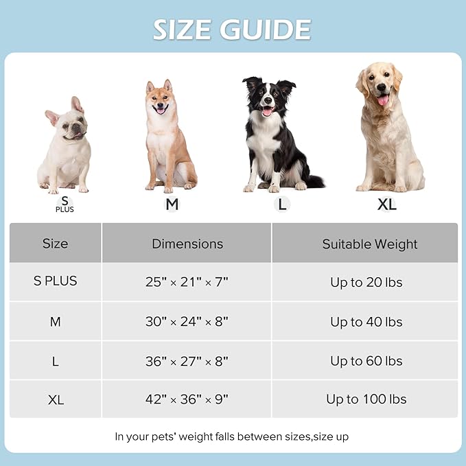 JOEJOY XL Dog Beds Large Sized Dog, Rectangle Washable Orthopedic Pet Bed with Removable Zipper Cover, Cute Soft Calming Puppy Pet Bed with Jacquard Shaggy Plush & Non Skid Bottom