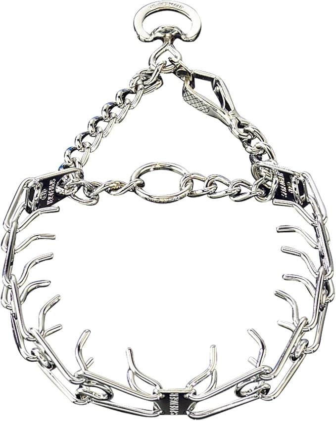 Herm Sprenger Chrome Plated Steel Training Prong Collar with Quick Release Snap for Dogs (23in (58cm) x 3.2mm)