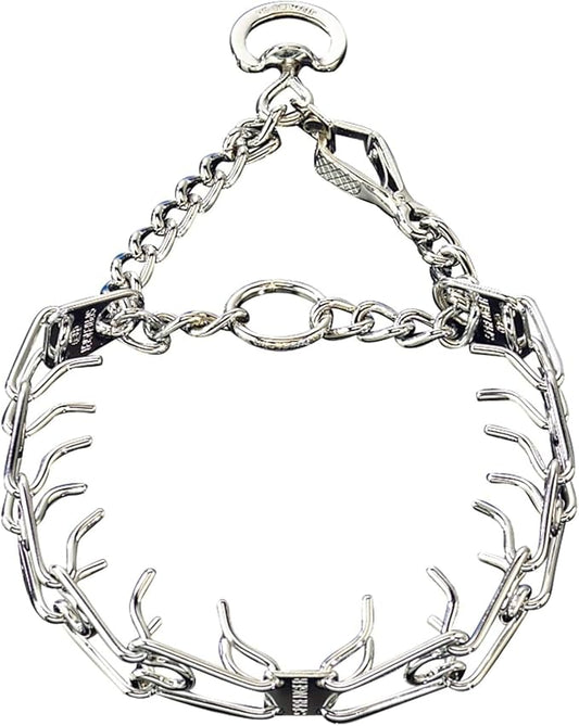 Herm Sprenger Chrome Plated Steel Training Prong Collar with Quick Release Snap for Dogs (23in (58cm) x 3.2mm)