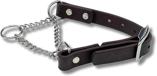 Martingale Collar for Dogs, Biothane, Stainless Steel Hardware, No Pull, Made in The USA, Professional Grade, Large, Brown
