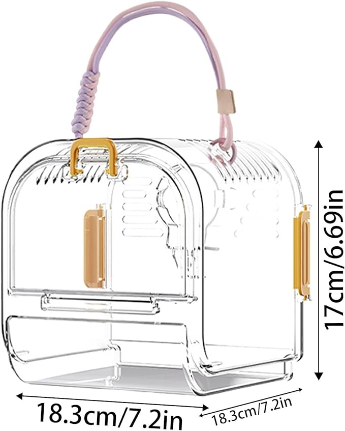 Small Bird Cage Travel Carrier Cage Foldable Bird Aviary Portable Flight Birdcage Budgie Cage with Food Box Parrot Cage Bird Carrier(Green)
