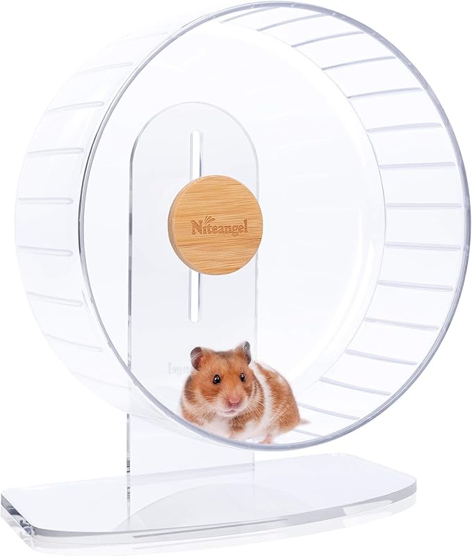 Niteangel Super-Silent Hamster Exercise Wheels with Pedometer- Quiet Spinner Hamster Running Wheels with Adjustable Stand for Hamsters Gerbils Mice Or Other Small pet