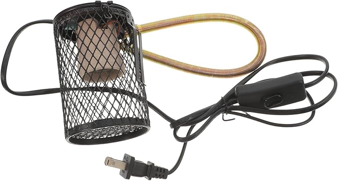 POPETPOP Reptile Heat Lamp Safety Cover Reptile Heating Lamp Scalding Net for Parrot Lizard Turtle Cage Us Standard Plug
