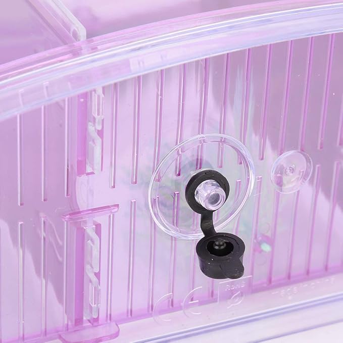 HEEPDD Triple Chamber Fish Breeder Box for Aquarium, Transparent Acrylic Small Fishes Breeding Isolation Box with Six LED Lights and Water Change Valve Breeder for Fish Tank (Purple)