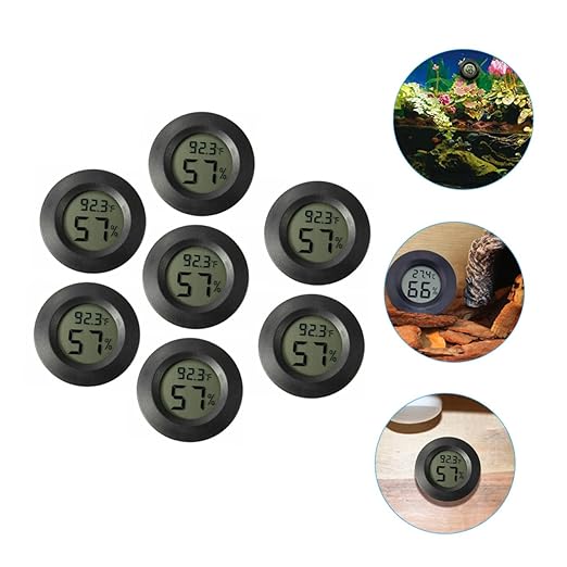 YARNOW 7pcs Thermohygrometer Reptile Tank Humidity and Temperature Gauge Digital Hygrometer for Aquarium and Gecko Tank Accessories