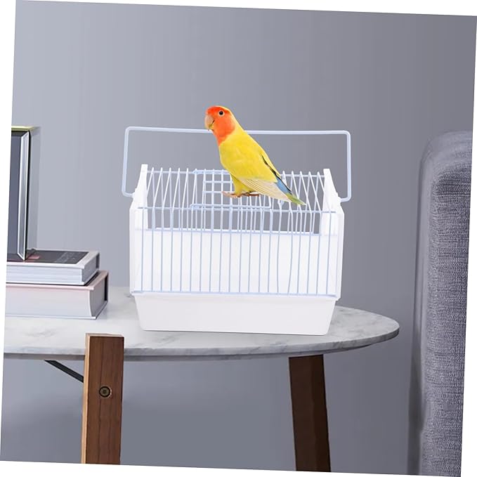 Portable Small Bird Carrier Cage with Comfortable Handle Lightweight Metal Travel Cage for Parrots Parakeets and Small Pet Birds Breathable Design for Hiking Camping and Travel