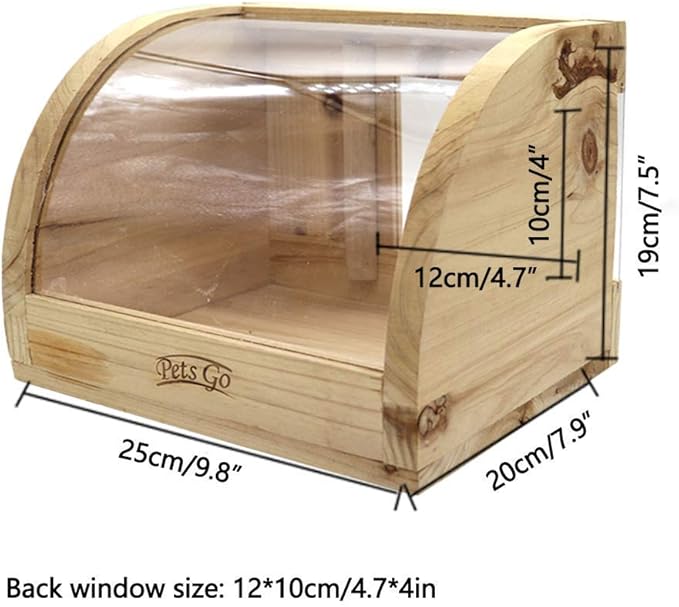 Solid Wood Reptile Terrarium Chinchillas Hamster Bath House Lizard Turtle Sector Breeding Box Pet Supplies