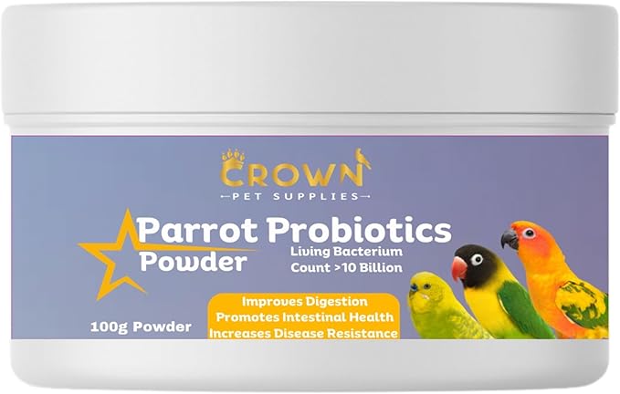Probiotic Powder for Birds – 10 Billion CFU with Bacillus & Yeast Cultures – Supports Gut Health, Digestion, Growth, Appetite & Nutrient Absorption - 100 grams Powder for Avian & Cage Birds