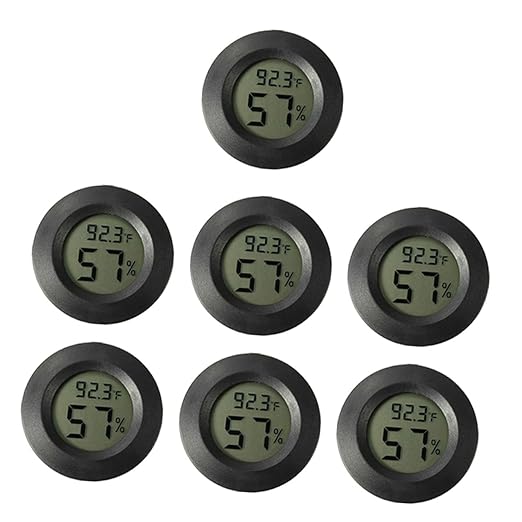 POPETPOP 14pcs Digital Tank Thermometer Hygrometer for Reptile Aquarium Mini Indoor Humidity Monitor Digital Display