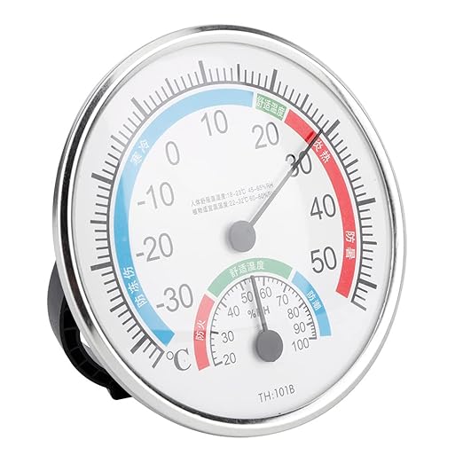 Hygrometer Thermometer, 2 in 1 Indoor Psychrometer with High Precision for Reptile Enclosures and Greenhouse, ABS Material Desk and Hanging Type