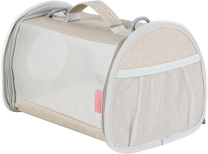 Clear Designed Pet Bag with Widening Handle& Mesh Window Small Pet Universal Travel Camping Bag Package Bag Bird Travel Bag Large Bird Backpack Travel Cockatooes Bag Cage Small, beige
