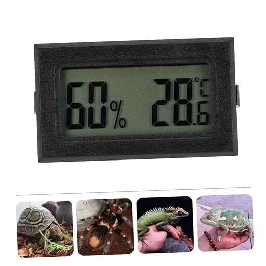 GARVALON 2pcs Digital Hygrometer Thermometer Mini LCD Indoor Outdoor Humidity Temperature Meter for Pet Terrariums and Refrigerators, Embedded Electronic Hygrothermograph with Celsius