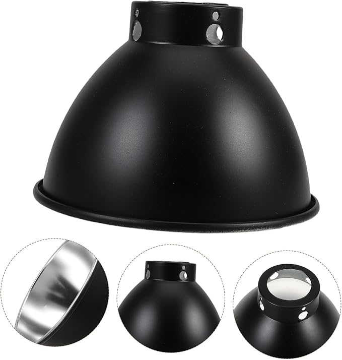 SUPVOX Reflective Light Shade for Terrariums Metal Heat Lamp Cap Sturdy Construction Multibulb Compatibility Easy Assembly for Reptile Habitat Lighting