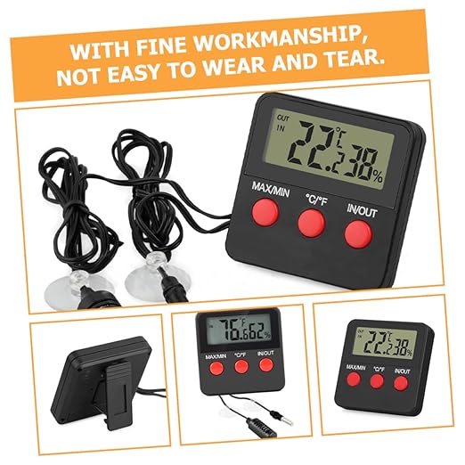 2sets Accurate Temperature Humidity Monitor Thermohygrometer for Turtle Tank Reptile Thermostat Digital Thermometer for Home Egg Incubator