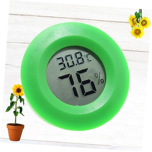 BESPORTBLE Digital Temperature and Humidity Hygrometer for Home and Office Round Shape Lightweight and Easy to Install Celsius Display Green Color