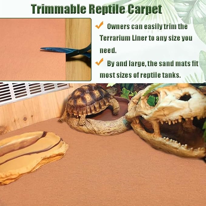 Tfwadmx 3 Pcs Reversible Reptile Carpet Mat 23.6" x 15.7" Terrarium Bedding Substrate Liner Reptile Cage Mat Supplies for Leopard Gecko Lizard Bearded Dragon Tortoise Snake Chameleon