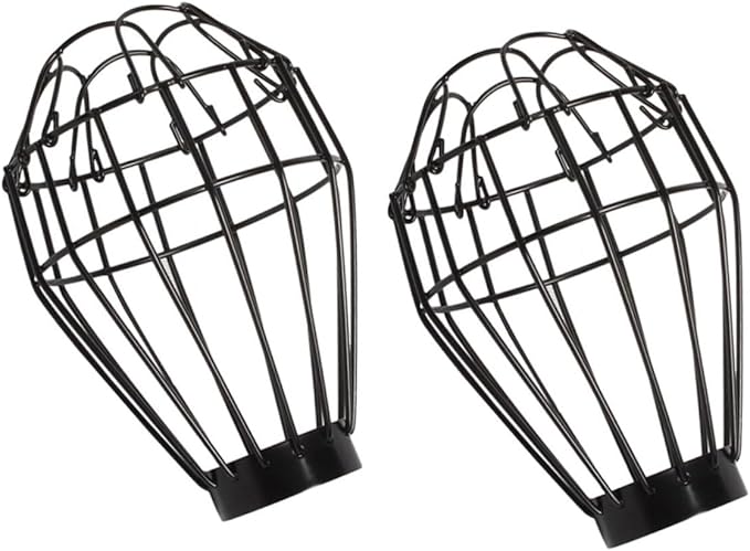 SOLUSTRE 8pcs Reptile Tank Heat Lamp Shade Black Ceramic Insulation Cover Mesh Design for Safe Light Protection Easy Installation for Lizards Snakes and Other Reptiles