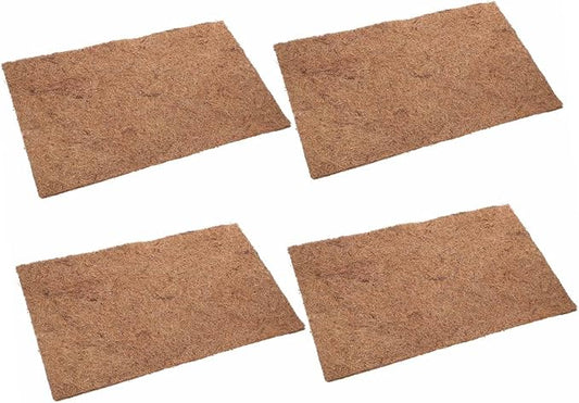 TOYANDONA 4pcs Natural Coconuts Fiber Reptile Mat Slip Resistant Bedding for Bearded Dragons Geckos Tortoises Safe Substrate for Terrariums Comfortable Habitat Flooring