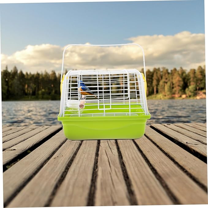 POPETPOP 1 Set Portable Parrot Travel Cage with Comfortable Handle Breathable Design for Birds for Parakeets and Cockatiels Convenient for Travel and Outdoor Use