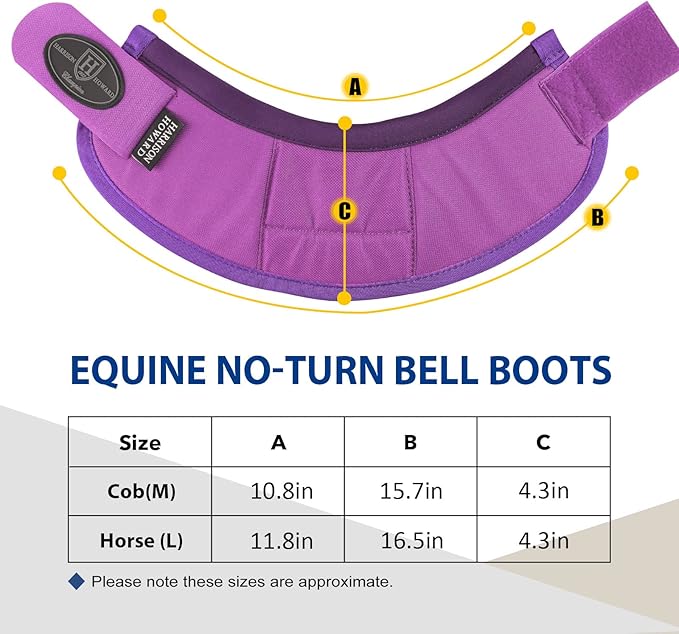 Harrison Howard Horse Bell Boots Overreach Bell Boots No-Turn Bell Boots for Horse-Durable Protective Hoof Boot