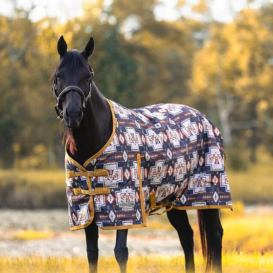 Jeffers Expression 1200 Denier Standard Neck Turnout Blanket for Horses, 75"- Water Proof, Breathable, 240 gram Polyfill for Medium Weight Warmth, Winter Protection for Stall, Barn – Thunderbird