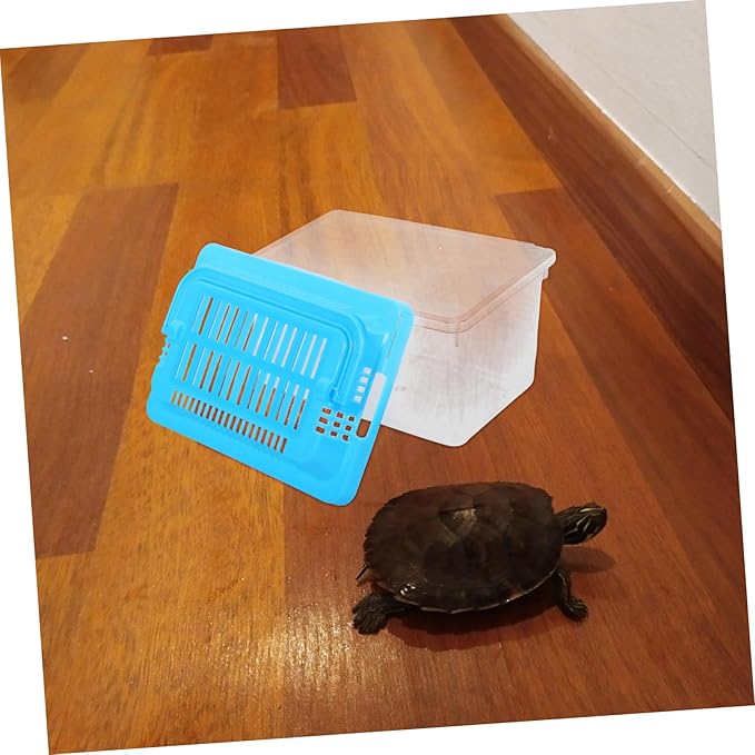 POPETPOP Amphibia Glass Portable Fish Tank, Reptile Terrarium Small Transparent Tank Pet Hamster Box for Reptile Aquarium Decor Glass Containers Plastic Animals