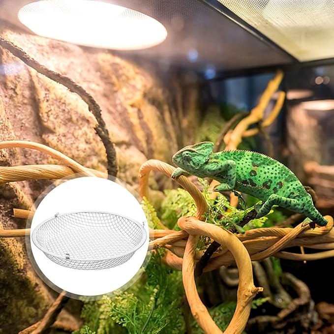 POPETPOP Reptile Heat Lamp Cover Iron Mesh - Scald Lampshade Reptile Protection Heater Lamp Guard for Pet Snake Lizard Turtle