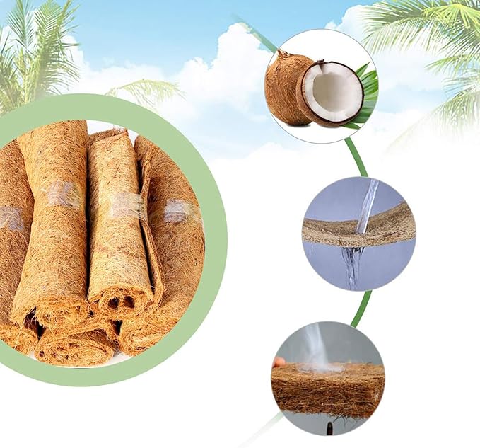 PINVNBY 2 Pcs Reptile Carpet Coconut Fiber Mat,Lizard Terrarium Substrate Liner Gecko Tank Flooring Bearded Dragon Tank Accessories Bedding for Snakes Chameleons Tortoises