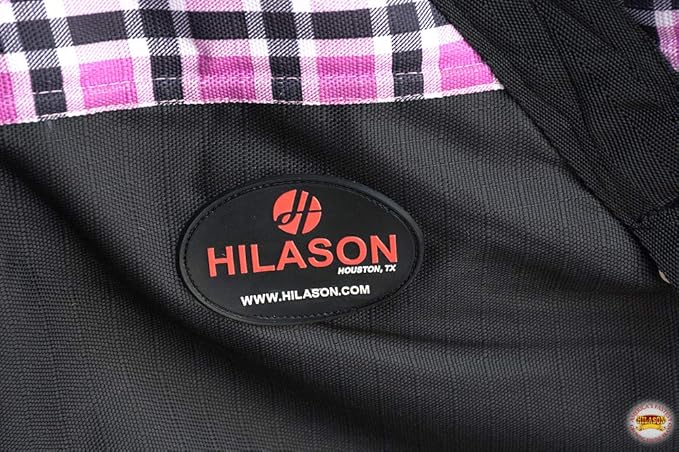 Pink Black Plaid 81 in HILASON 1200D Winter Waterproof Poly Horse Turnout Blanket Belly Wrap