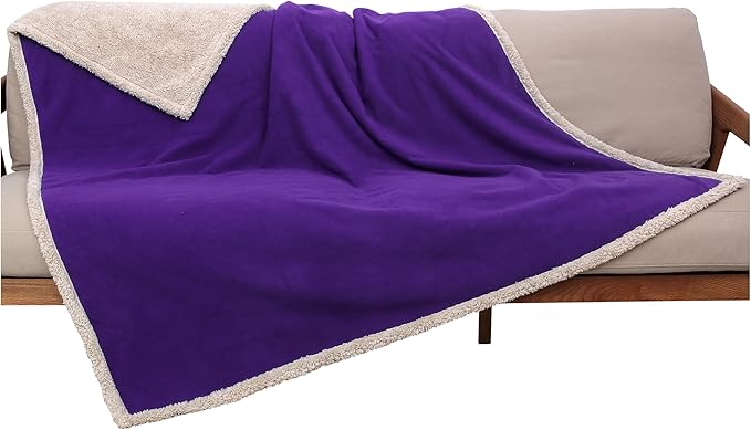 Kritter Planet Waterproof Dog Blanket, Washable Stain Proof Bed Cover, Reversible Leakproof Furniture Protector, Liquid Proof Blanket for Couch Sofa, 50x60 inch, Queen Size, Purple