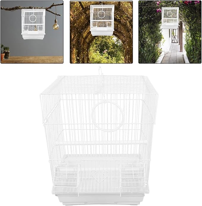 DOITOOL Portable Metal Bird Carrier Cage for Parrots and Pets Iron and Construction Secure and Comfortable Travel Cage for Outdoor Use and Home