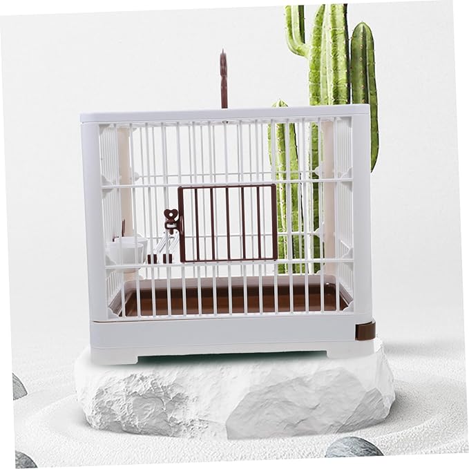 Bird Travel Cage for Parrots Portable Carrier Handle Perch Stand Bird Cage