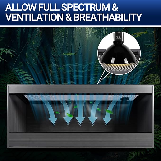 68 Gallon Reptile Enclosure, 48x18x18 Reptile Tank Terrarium, 48" Wide Large Lightweight Wood & Plastic Eco Composite Reptile Habitat Lounge for Ball Python Bearded Dragon Gecko Turtle Snake