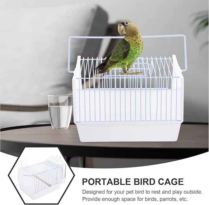Generic 1set Portable Bird Carrier Cage for Birds Lightweight Travel Cage for Parrots for Outings Hiking Shopping Metal Design