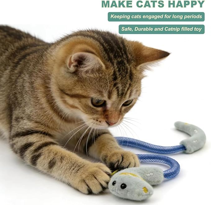 Interactive Catnip Toys for Indoor Cats, Silvervine Sticks for Cats & Cat Chew Rope Toy for Teeth Cleaning, Cat Crinkle Balls for Kitten Training and Play, Cat Toys Set for All Breeds 7Pack - Image 7