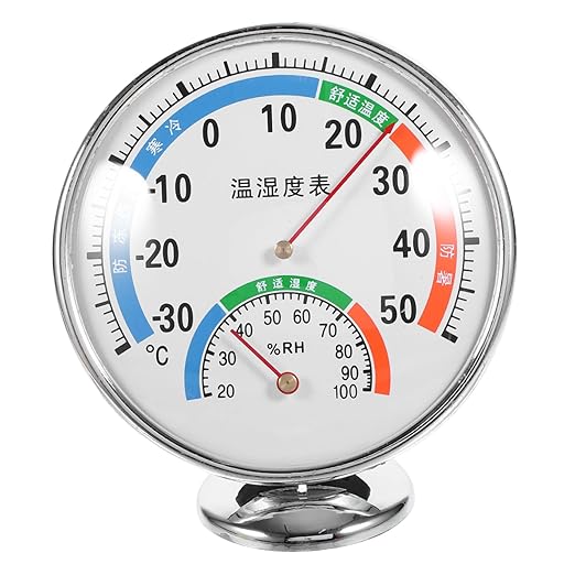 Toddmomy Reptile Thermometer Hygrometer Gauge Humidity Sensor for Terrariums Easy Read Coded Segments Dual Display Space Saving Design