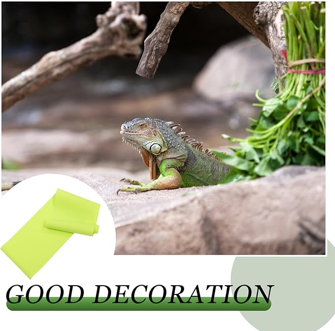 Beaupretty 2Pcs Reptile Floor Mat Non-Toxic Substrate Liner for Gecko Tank Carpet Easy-Cut Bedding for Terrarium Oil and Moisture Resistant Green