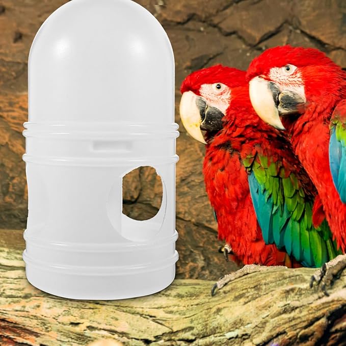 2Pcs Bird Water Dispenser Pigeon Water Feeder with Detachable Design Three Hole Drinking Automatic Food Outlet Lightweight White 9.45 Inch for Pigeons Parrots