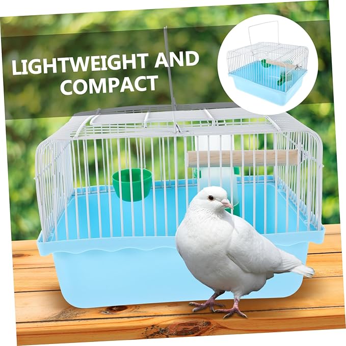 Portable Parakeet Carrier Cage: Small Bird Travel Cage with Water Dispenser Standing Perch and Food Tray for Parrots Conures Cockatiel and Lovebirds