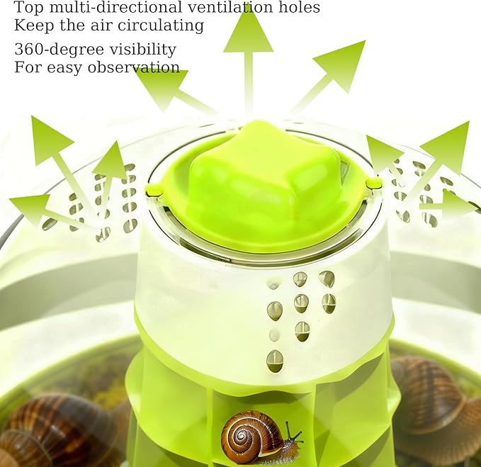 Snail Terrarium Kit Insect Enclosure Bug Terrarium Observation Container Praying Mantis Habitat Breeding Box Micro Habitat Starter Kit for Beetles Spider Small Reptile