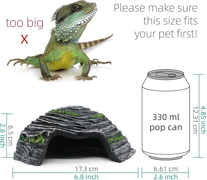 Small Turtle Basking Platform Climbing Ramp Shale Scape Step Ledge, Reptile Cave Hideout Aquarium Tank Accessories Decorations, Great for Reptiles, Amphibians, Leopard Gecko, Frogs