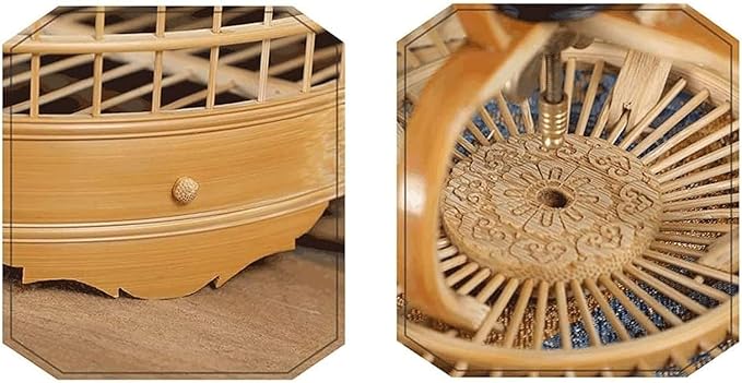 Bird Cage Bamboo Bird Aviary Tall Tiel Cage Hanging Parrot Cage Flight Birdcage Bird Carrier Travel Carrier Cage with Stand Pole(Old-Bamboo)